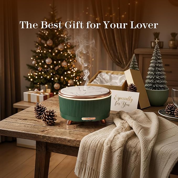 500ML Essential Oil Diffuser: Ultrasonic Aroma Diffuser with Remote Control for Spa Hotel Yoga Room - Humidifier for Bedroom with 7-Color Night Lights & Auto Shut-Off for Nursery/Women Home Relaxation