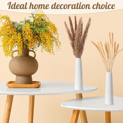 18 Pieces White Ceramic Vases for Home Decor 7.09 inch Tall Vases for Centerpieces Modern Floral for Wedding Party Event Home Office Decoration (Modern)