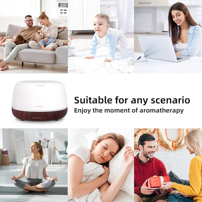 300ML Essential Oil Diffuser,Aromatherapy Diffuser with Remote Control, 7-Color LED Light and 4 Timers,Quiet Auto-Off for Bedroom, Home,Office