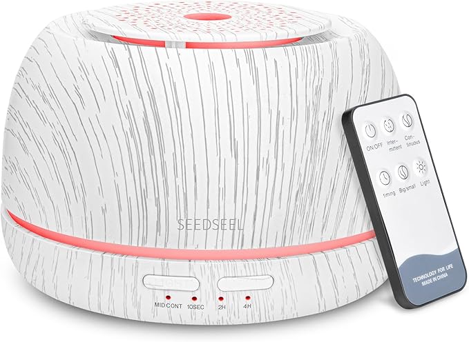 300ML Essential Oil Diffuser, Aromatherapy Diffuser,with Remote Control, 7-Color LED Lights,8 Hours Run Time,Suitable for Home, Bedroom