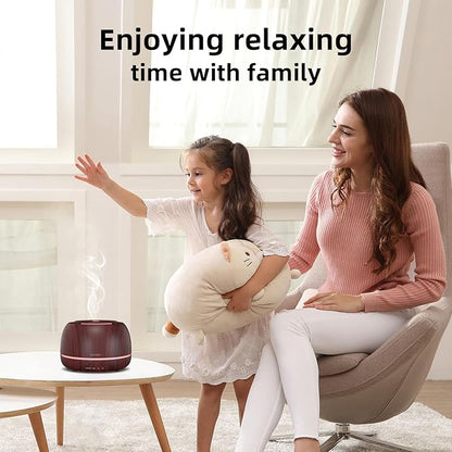 300ML Essential Oil Diffuser, Aromatherapy Diffuser with Remote Control, 4 Timers, 7-Color LED Light and Waterless Auto-Off for Room, Bedroom, Home