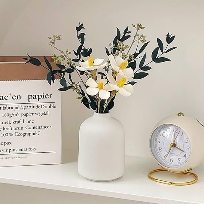 Modern White Small Ceramic Vase Set of 12 for Living Room Bedroom 4.13'' Minimalist Fresh Flower Vases for Home Decor Office Fireplace Centerpieces Nordic Style Gift for Fake Plant 12 Pack