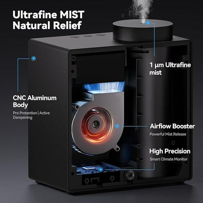 2026 Smart Waterless Diffuser, 2000 Sq.Ft Cold Air Scent Machine with Clock & Environmental Display | 7 Fragrance Levels, 9 Timer Settings, Hotel Collection Diffuser for Home & Large Rooms (Black)