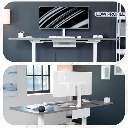 VIVO Under Desk 17 inch Extra Deep Cable Management Tray, Power Strip Holder, Cord Organizer, Wire Tamer for Office and Home, White, DESK-AC16-1CW