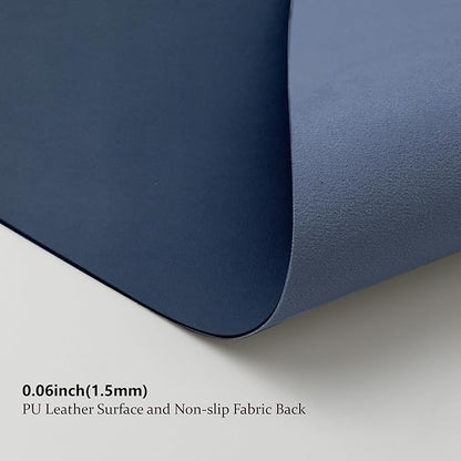 Leather Desk Mat - Non-Slip PU Desk Pad for Office and Home - Desk Organization and Accessories - Ideal for Large Mouse Pad and Desk Mats on Top of Desks (Dark Blue,36"x 17")