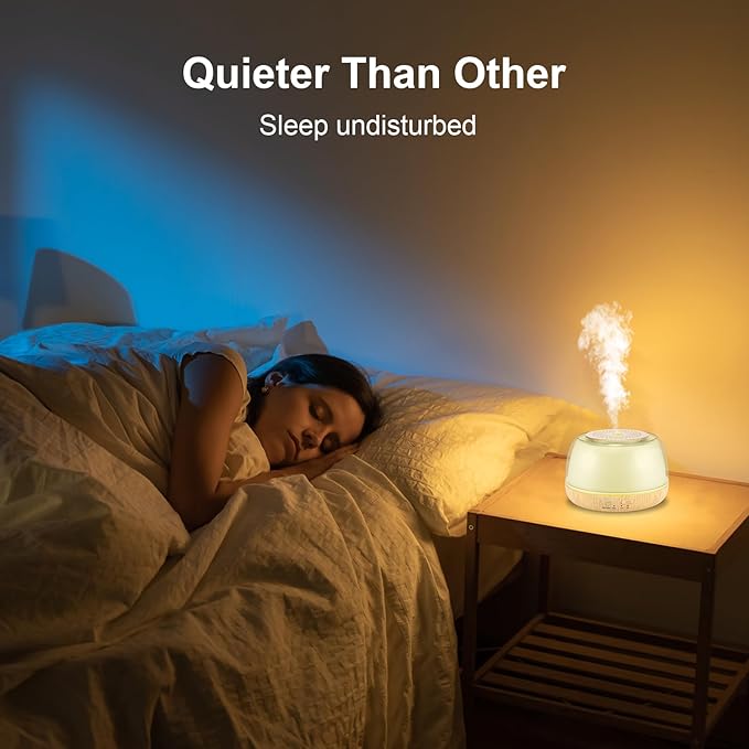 300ml Essential Oil Diffuser with Remote Control, 7-Color LED Lights, 4 Timer Modes, Quiet Ultrasonic Aromatherapy for Home, Office, Room, Small & Stylish Design