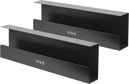 VIVO Under Desk 17 inch Cable Management Trays, Power Strip Holders, Cord Organizers, Wire Tamers for Office and Home, Black, 2 Pack, DESK-AC06-2C