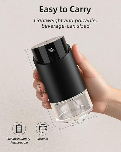 Waterless Essential Oil Diffuser Aromatherapy Scent Diffusers for Home Large Room, Car, Office, Desk, Mini Battery Operated Cordless Air Freshener, 4 Timers & 3 Mist Levels, 100ml Capacity (Black)