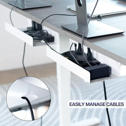 VIVO Under Desk 17 inch Extra Deep Cable Management Trays, Power Strip Holders, Cord Organizers, Wire Tamers for Office and Home, White, 2 Pack, DESK-AC16-2CW