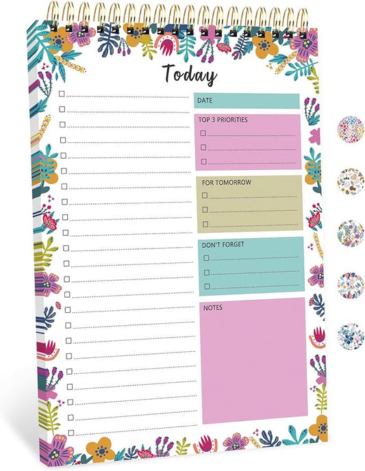 To Do List Notepad - To Do List Notebook for Work with 52 Sheets, Undated Daily Planner Perfect for Enhanced Productivity and Goal Achievement - Wild Pop