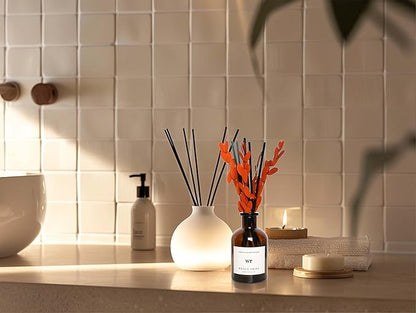 WEALD TRIBE Reed Diffuser Set for Bathroom Air Fresheners, Oil Diffuser Sticks | Sandalwood & Ebony Scent 4.0 fl oz Home Fragrance with Sticks Defusers | House Bedroom Office Shelf Decor