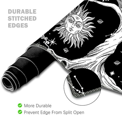 ToLuLu Extended Gaming Mouse Pad, Memory Foam Ergonomic Keyboard Mouse Wrist Rest Support Set, Large Desk Mat with Stitched Edges, Non-Slip Base Mousepad for Home Office Game and Study, Moon & Sun