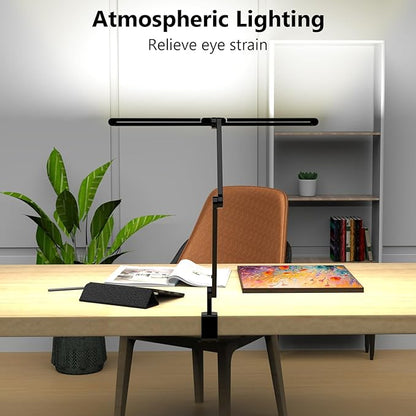 3000 Lumen Ultra Bright Architect Desk Lamp with Clamp, 36W Tall Overhead Led Desk Light for Home Office, 47Inch Long Dimmable Computer Monitor Light Bar with Remote for Table Desktop Drafting