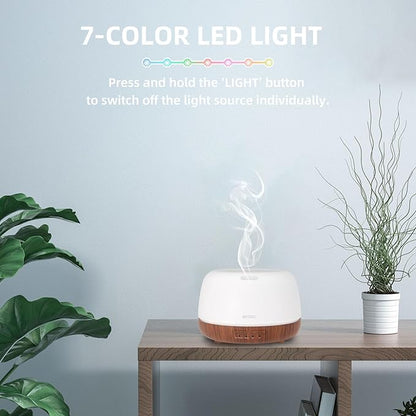 300ML Essential Oil Diffuser, Mini Aromatherapy Diffuser with Remote Control, 7 Color Changing LED Light, 4 Timer for Bedroom, Room, Office