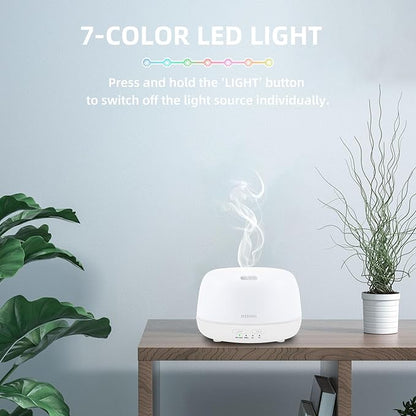 300ML Essential Oil Diffuser with Remote Control, Aromatherapy Diffuser with 7-Color Changing LED Light for Small Rooms, Office, and Home