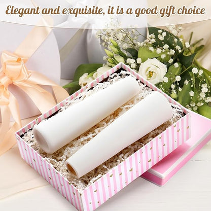 18 Pieces White Ceramic Vases for Home Decor 7.09 inch Tall Vases for Centerpieces Modern Floral for Wedding Party Event Home Office Decoration (Modern)