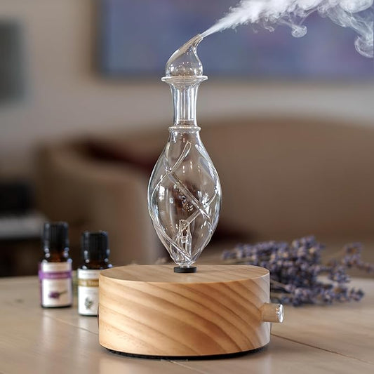 Wood and Glass Essential Oil Diffuser - Solum Lux Vitis - Aromatherapy Diffuser - Essential Oil Nebulizer
