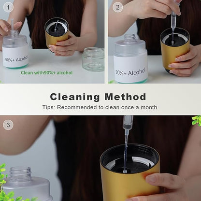 Waterless Essential Oil Diffuser Aromatherapy Scent Diffusers for Home Large Room, Car, Office, Desk, Mini Battery Operated Cordless Air Freshener, 4 Timers & 3 Mist Levels, 100ml Capacity (Black)