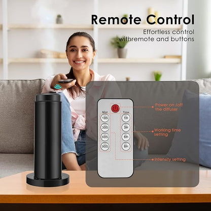 Waterless Scent Essential Oil Diffuser for Hotel,Whole House,Large Room, Office，Home，200ML Large Capacity, Covering 1500 Square feet (Black) (Black-Metal)