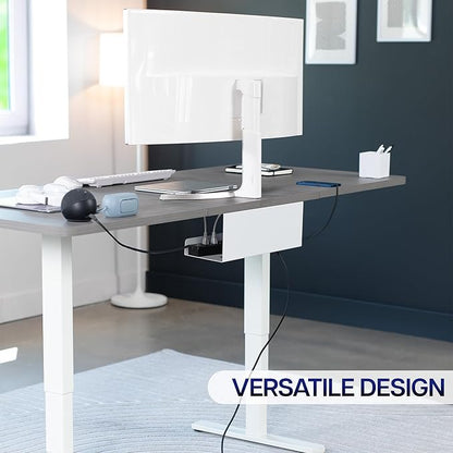VIVO Under Desk 17 inch Extra Deep Cable Management Tray, Power Strip Holder, Cord Organizer, Wire Tamer for Office and Home, White, DESK-AC16-1CW