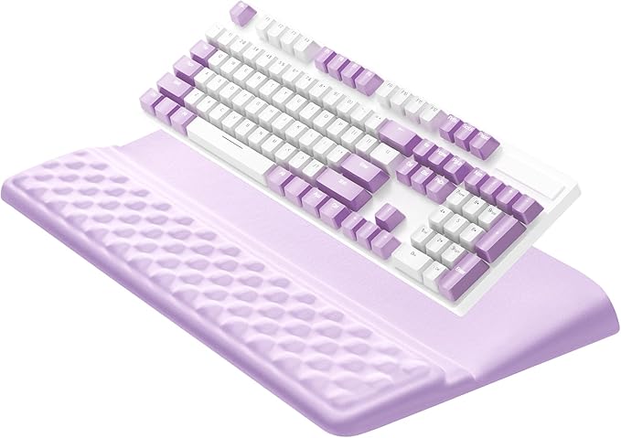 Ospelelf Keyboard Wrist Rest Pad, Comfy Ergonomic Keyboard Stand Riser Holder, Computer Wrist Support Cushion forTyping, Purple