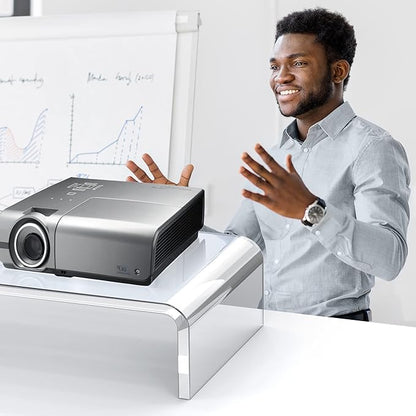 Acrylic Monitor Stand Riser Clear Laptop Stand for Desk Acrylic Monitor Riser for Desk Accessories Aesthetic Laptop Riser Clear Computer Stand White Office Supplies for Women Essentials