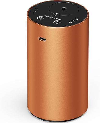 Waterless Essential Oil Diffuser, Rechargeable Scent Diffusers with 3 Mist Levels & Timers, Portable Aromatherapy Diffuser for Home Car Room Studio Office, Cosmic Orange