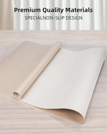 Extra Large Desk Mat - 63"x 17" Non-Slip Desk Pad for Office and Home - Ideal for Large Mouse Pad and Desk Mats on Top of Desks(Beige)