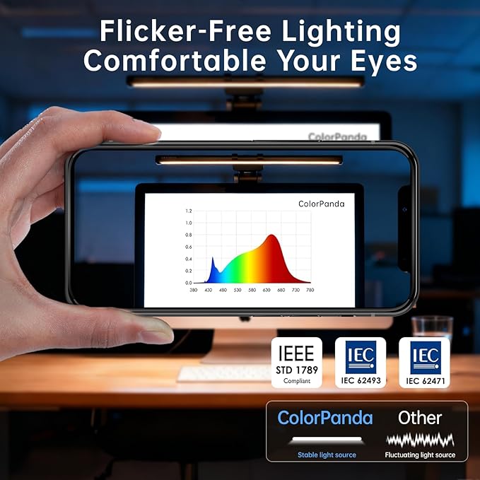 Monitor Light Bar, Fit for Curved/Flat Monitor, Eye-Care USB Reading LED Task Lamp with Touch Control, No Screen Glare Dimmable Desk Lamp Computer Monitor Light Bar for Screen Home Office