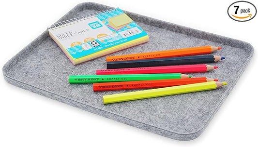 Welaxy Felt deep Storage Bins lidded Drawer Organizer Caddy for junk stuff stationery makeup jewelry closet bathroom minimalist lifestyle (Gray Lid, M)