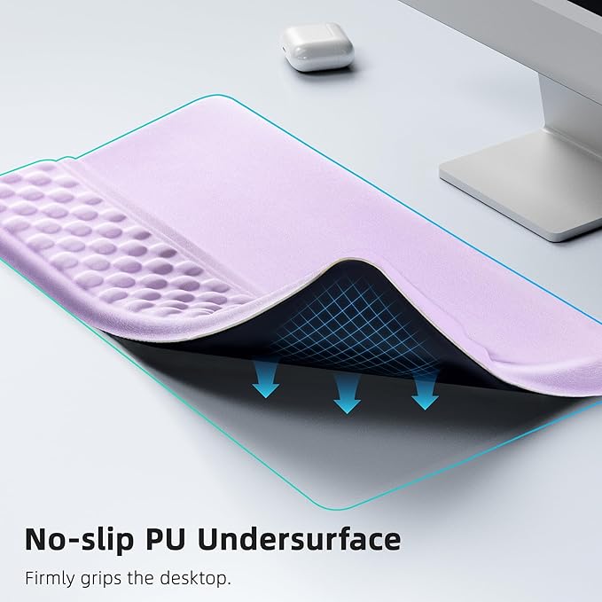 Ospelelf Keyboard Wrist Rest Pad, Comfy Ergonomic Keyboard Stand Riser Holder, Computer Wrist Support Cushion forTyping, Purple