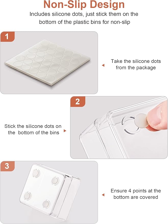 SMARTAKE 13-Piece Drawer Organizer with Non-Slip Silicone Pads, 5-Size Desk Drawer Organizer Trays Storage Tray for Makeup, Jewelries, Utensils in Bedroom Dresser, Office and Kitchen (Clear)