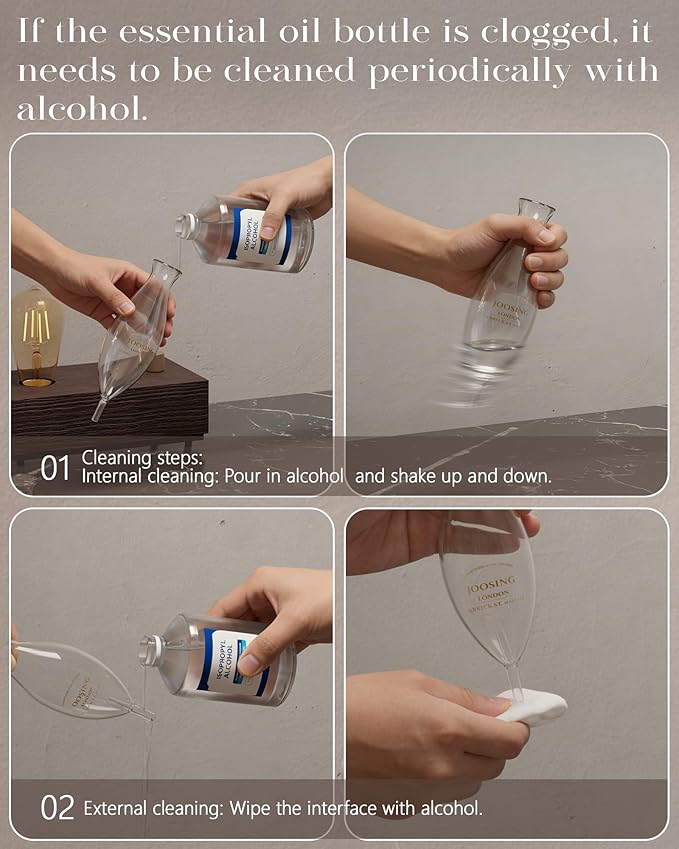 Waterless Essential Oil Diffusers with Rechargeable Battery & 9H Runtime, Aromatherapy Diffusers with Bulb, Scent Diffusers Premium Wood & Glass Nebulizer Cordless for Large Home, Hotels, Rooms