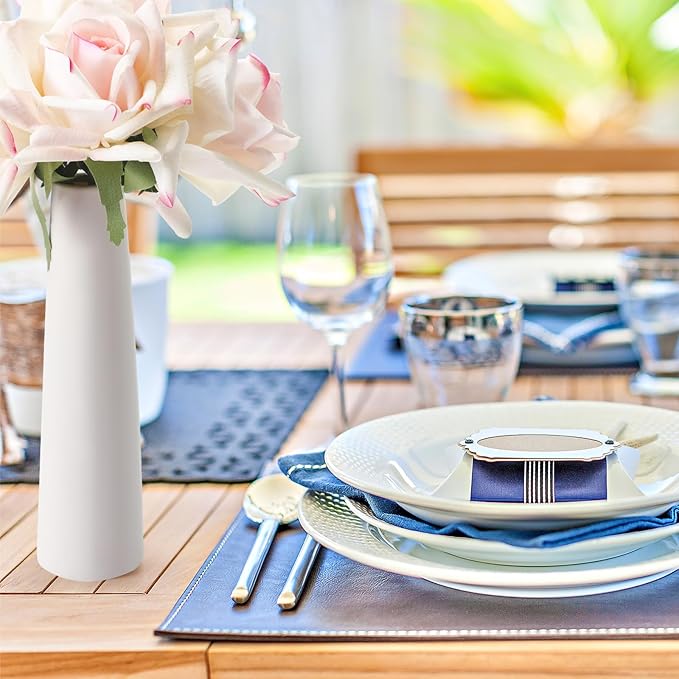 18 Pieces White Ceramic Vases for Home Decor 7.09 inch Tall Vases for Centerpieces Modern Floral for Wedding Party Event Home Office Decoration (Modern)