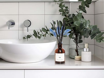 WEALD TRIBE Reed Diffuser Set for Bathroom Air Fresheners, Oil Diffuser Sticks | Sage & Sea Salt Scent 4.0 fl oz Home Fragrance with Sticks Defusers | House Bedroom Office Shelf Decor