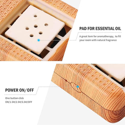 Weljoy Wood Grain Portable Diffuser for Essential Oils – Car or Travel, Mini Size, Quiet, Waterless, Re-Chargeable Battery or USB (Wood Grain)