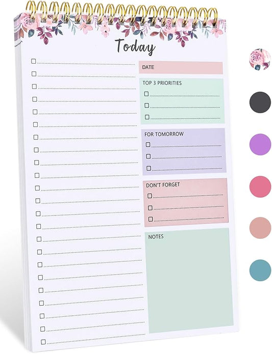 To Do List Notepad - To Do List Notebook for Work with 52 Sheets, Undated Daily Planner Perfect for Enhanced Productivity and Goal Achievement - Rosy Dawn