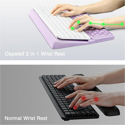 Ospelelf Keyboard Wrist Rest Pad, Comfy Ergonomic Keyboard Stand Riser Holder, Computer Wrist Support Cushion forTyping, Purple