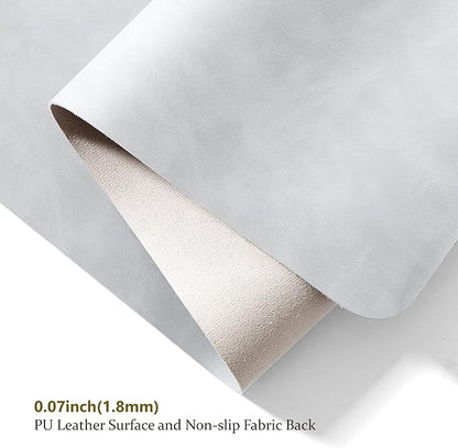 Distressed Leather Desk Mat - Non-Slip PU Desk Pad for Office and Home - Desk Organization and Accessories - Ideal for Large Mouse Pad and Desk Mats on Top of Desks(Ash Gray,31.5"x 15.7")