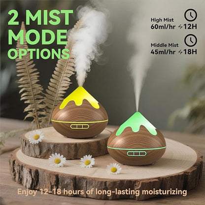 500ML Essential Oil Diffuser, Ultrasonic Aromatherapy Diffuser with Remote Control, Air Diffusers for Home Office Room, Fragrance Aroma Diffuser with 7 Color LED & 2 Mist Mode, Mocha Brown