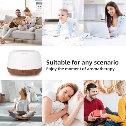 300ML Essential Oil Diffuser, Mini Aromatherapy Diffuser with Remote Control, 7 Color Changing LED Light, 4 Timer for Bedroom, Room, Office