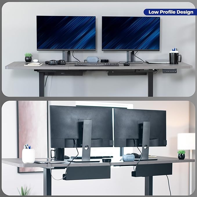 VIVO Under Desk 17 inch Cable Management Trays, Power Strip Holders, Cord Organizers, Wire Tamers for Office and Home, Black, 2 Pack, DESK-AC06-2C