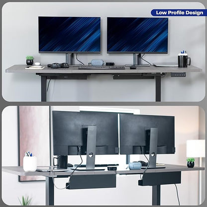 VIVO Under Desk 17 inch Cable Management Trays, Power Strip Holders, Cord Organizers, Wire Tamers for Office and Home, Black, 2 Pack, DESK-AC06-2C