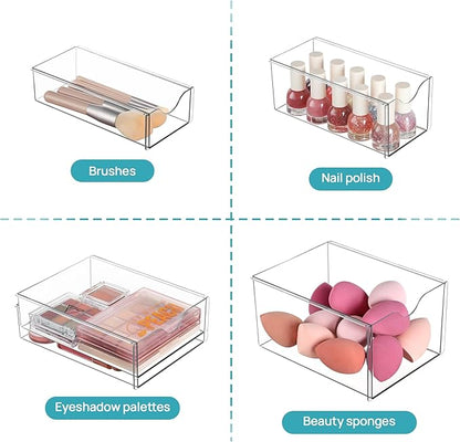 Vtopmart Acrylic Organizer with 8 Drawers, Desk Organizers and Accessories, Clear Makeup Organization, Dustproof Storage Drawers for Office Art Craft Supplies