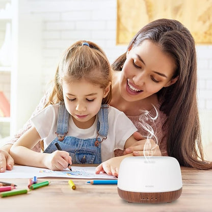 300ML Essential Oil Diffuser, Mini Aromatherapy Diffuser with Remote Control, 7 Color Changing LED Light, 4 Timer for Bedroom, Room, Office