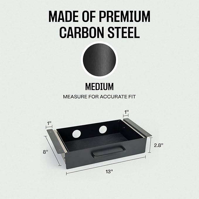 Under Desk Drawer Slide Out Attachment - Carbon Steel Undermount Table Drawer with Cable Management, Pull Out Add-On Storage for Office & Standing Desks (13" x 8" x 2.8")