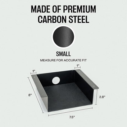 Under Desk Storage Shelf - Carbon Steel Under Desk Tray with Cable Management, Mountable Add-On Shelf for Table & Office Desks (7.5" x 8" x 2.8")