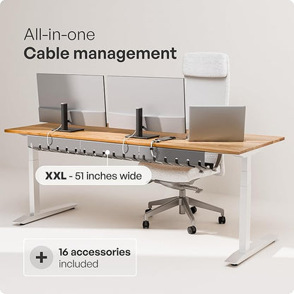 PAMO Cable Management Under Desk for Easy mounting Under-Table I Set of 3 - with 10X Cable Ties I Desk Organizer for Office/Home Office Table Thoughtful Cable Tray Holder