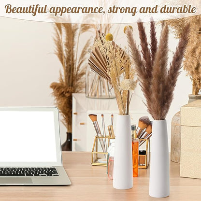 18 Pieces White Ceramic Vases for Home Decor 7.09 inch Tall Vases for Centerpieces Modern Floral for Wedding Party Event Home Office Decoration (Modern)