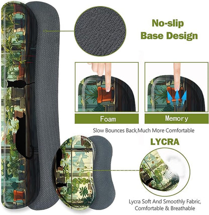 ToLuLu Extended Gaming Mouse Pad, Memory Foam Ergonomic Keyboard Mouse Wrist Rest Support Set, Large Desk Mat with Stitched Edges, Non-Slip Base Mousepad Home Office, Cute Green Japanese Kawaii Cat